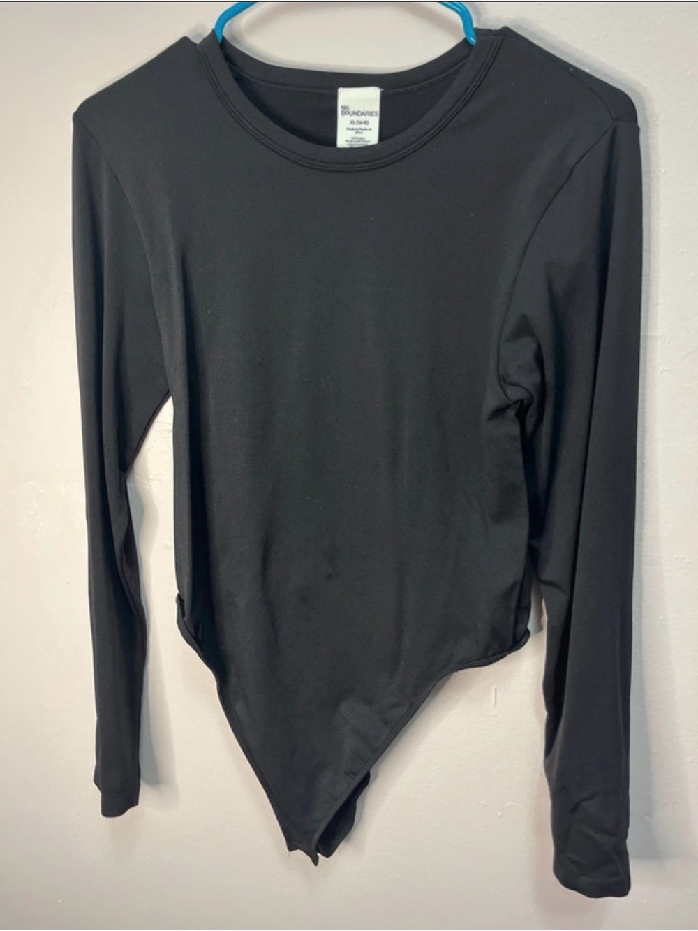No Boundaries Black Long-Sleeve Crew Neck Bodysuit